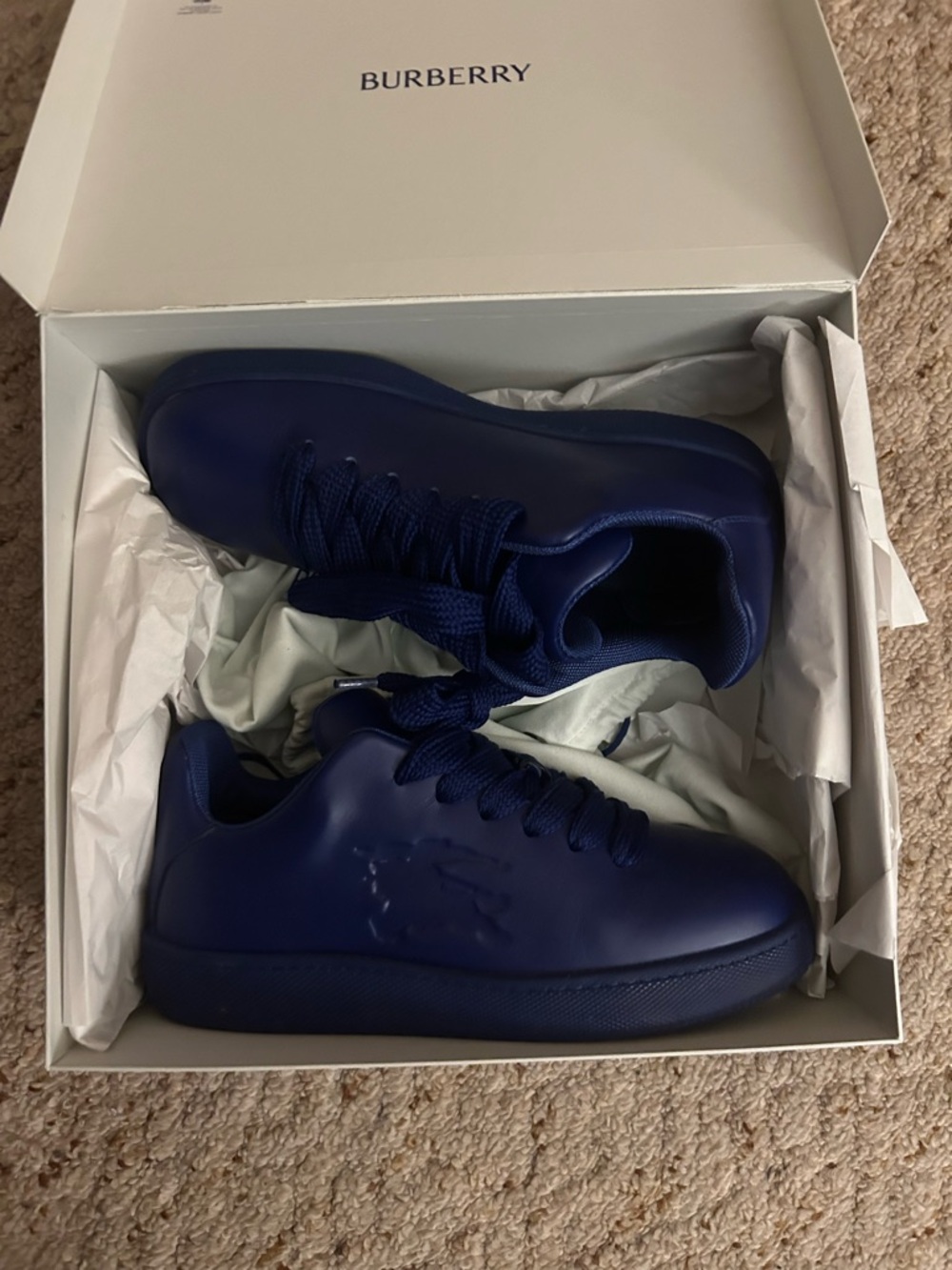 Burberry Men's Royal Blue Low-Top Sneakers